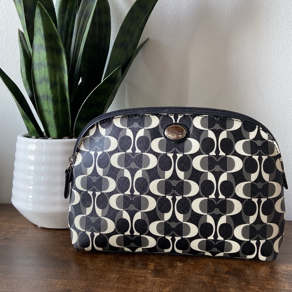 Coach Black, Cream & Gray Cosmetic Bag - Picture 1 of 15